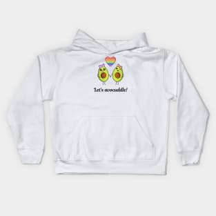 Let’s avocuddle  - cute kawaii lesbian avocados Kids Hoodie